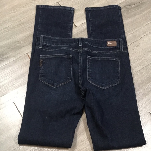 Paige DarkWash Skinny Straight Long Inseam Low Rise Jeans size 27 - Picture 9 of 10